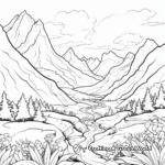 Breathtaking Mountain and Valleys Creation Coloring Pages 2