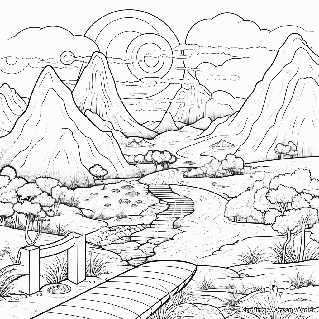 Breathtaking Scenery Coloring Pages 1