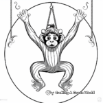 Breathtaking Trapeze Circus Monkey Coloring Pages 1