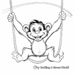 Breathtaking Trapeze Circus Monkey Coloring Pages 4