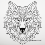 Breathtaking Wolf Face Coloring Pages 1