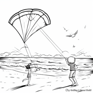 Breezy Beach Kite Coloring Pages 1