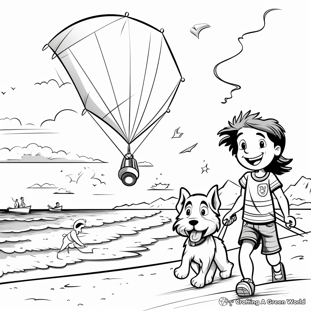 Breezy Beach Kite Coloring Pages 4