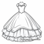 Bridal Ball Gown Dress Coloring Pages for Coloring Enthusiasts 4