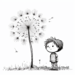 Bright Dandelion Under Sunlight Coloring Pages 1