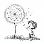 Bright Dandelion Under Sunlight Coloring Pages 3