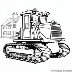 Bright Industrial Bulldozer Coloring Pages 2