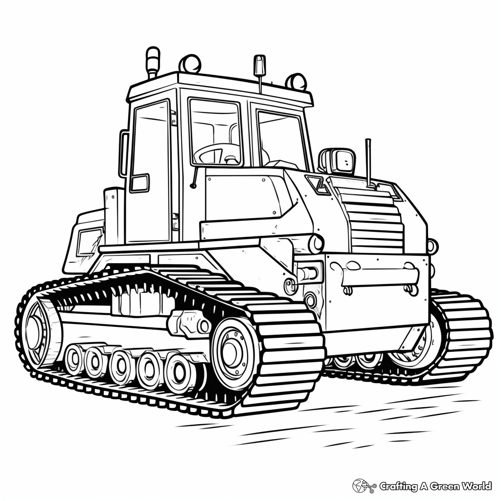 Bright Industrial Bulldozer Coloring Pages 4