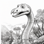 Brontosaurus Head in Nature: Jungle-Scene Coloring Pages 2