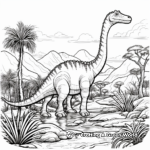 Brontosaurus in their Habitat Coloring Pages 2