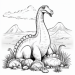Brontosaurus Nesting Coloring Pages 4