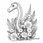 Brontosaurus with Florals Coloring Pages 2