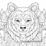 Brown Bear Head Coloring Pages in Forest setting 2