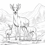 Browning Buck and Doe with Background Scenery Coloring Pages 2