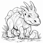 Brushing Up Prehistoric Triceratops Coloring Pages 1