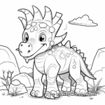Brushing Up Prehistoric Triceratops Coloring Pages 2