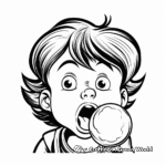 Bubble Gum Blowing Kid Coloring Pages 1