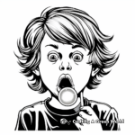 Bubble Gum Blowing Kid Coloring Pages 3