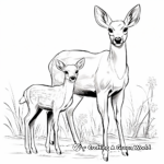 Buck and Doe in Springtime Coloring Pages 3