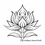 Buddhist Symbol: Lotus Flower Coloring Pages 1