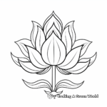 Buddhist Symbol: Lotus Flower Coloring Pages 2