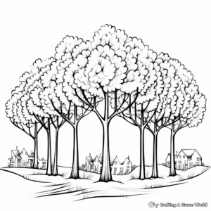 Budding Trees of Spring Coloring Pages 1