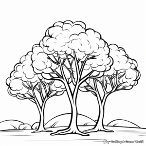 Budding Trees of Spring Coloring Pages 2