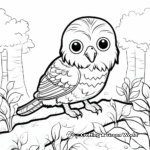 Budgie in the Wild: Jungle-Scene Coloring Pages 1