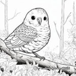 Budgie in the Wild: Jungle-Scene Coloring Pages 4