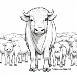 Buffalo Herd Coloring Pages 1