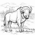 Buffalo in the Wild: Prairie-Scene Coloring Pages 2