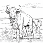 Buffalo in the Wild: Prairie-Scene Coloring Pages 3