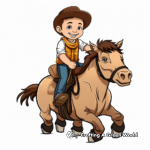 Bull Riding Cowboy Coloring Pages 4