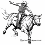 Bull Riding in the Arena Coloring Pages 2