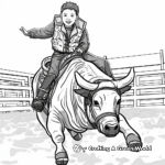 Bull Riding in the Arena Coloring Pages 3