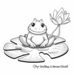 Bullfrog and Lily Pad Coloring Pages 1