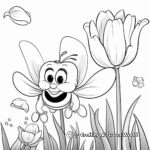 Bumblebee Visiting Tulip Garden Coloring Sheets 2