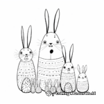 Bunny Family: Mother, Father, and Sox Coloring Pages 2