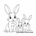 Bunny Mother and Babies: Heartwarming Coloring Sheets 3