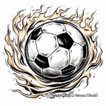 Burning Soccer Ball: Sports Fireball Coloring Pages 3