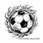 Burning Soccer Ball: Sports Fireball Coloring Pages 4