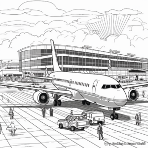 Bustling Airport Coloring Pages 4