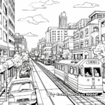 Bustling City Street: Urban Scene Coloring Pages 4
