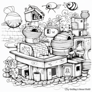 Busy Beehive Coloring Pages 4