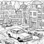 Busy Town Police Car Coloring Pages 1