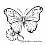 Butterfly on a Marigold Flower Coloring Pages for Preschoolers 1