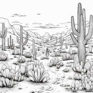 Cacti Galore: Sonoran Desert Coloring Pages 2