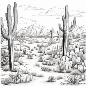 Cacti Galore: Sonoran Desert Coloring Pages 3
