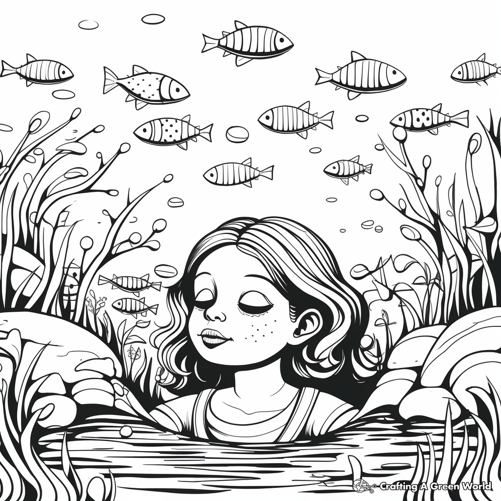 Calm and Relaxing Underwater Scene Coloring Pages 3