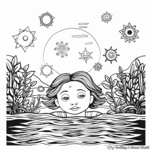 Calm and Relaxing Underwater Scene Coloring Pages 4